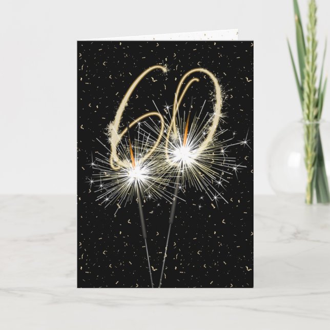 60. Geburtstag Sparkler Karte (Vorderseite)