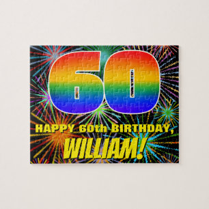 60. Geburtstag: Spaß, farbenfrohe Feuerwerke Puzzle