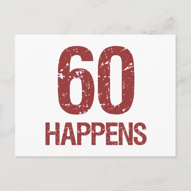 60. Geburtstag Spaß Postkarte (Vorderseite)