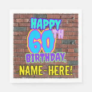 60. Geburtstag ~ Spaß, Urban Graffiti Inspiriert L Serviette