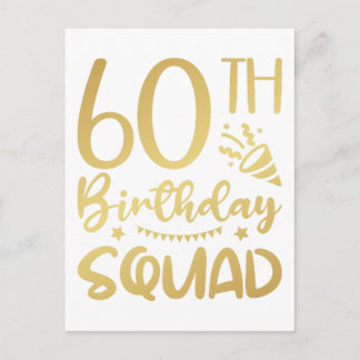 60. Geburtstag Squad 60 Party Crew Postkarte