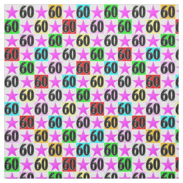 60. GEBURTSTAG SUPER STAR STOFF (Muster)