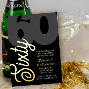 60. Geburtstag Überdimensionaler Sixty-Schriftzug Folieneinladung