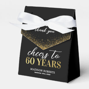 60. Geburtstag Vielen Dank Black Gold Gevor Box Geschenkschachtel