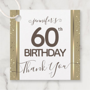 60. Geburtstag Vielen Dank Gold Elegante Script Ge Geschenkanhänger