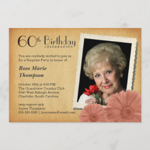 60. Geburtstag Vintag Daisy Foto Einladungen