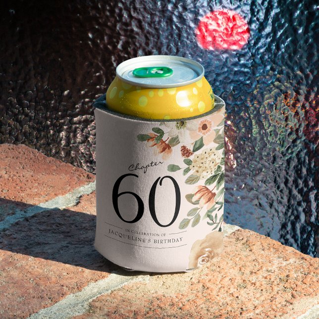 60. Geburtstag Vintag Dosenkühler (60th Birthday Vintage Floral Can Cooler.
Sophisticated and elegant addition to any birthday party.)