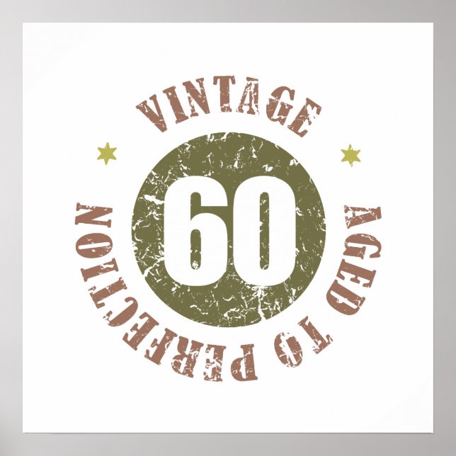60. Geburtstag Vintag Poster (Vorne)