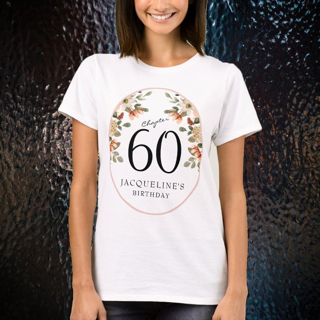 60. Geburtstag Vintag T-Shirt (Our elegant 60th Birthday Vintage Floral t-shirts from Zazzle can transform your party's atmosphere)