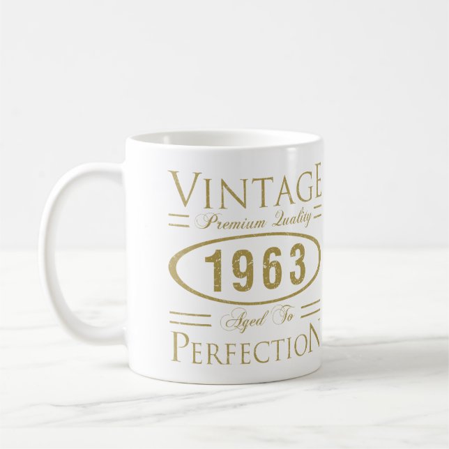 60. Geburtstag Vintage 1963 Kaffeetasse (Links)