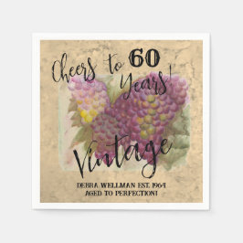 60. Geburtstag Vintage Wasserfarbe Thema Serviette