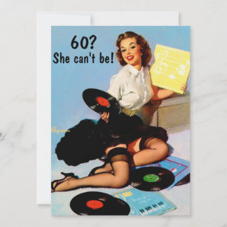 60. Geburtstag Vintages Button Up Girl Vinyl Platt Einladung