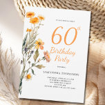 60. Geburtstag Wildblume Einladung<br><div class="desc">Hübsche Wildblume zum 60. Geburtstag. Einfach den Text ändern.</div>