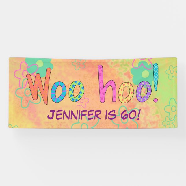 60. Geburtstag WooHoo Name Personalisierter Banner (Horizontal)