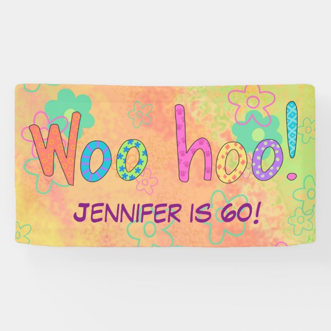60. Geburtstag WooHoo Name Personalisierter Banner (Horizontal)