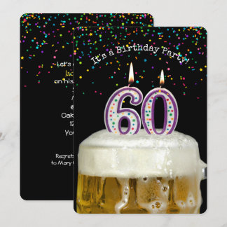 60. Geburtstags-Bier-Party Einladung
