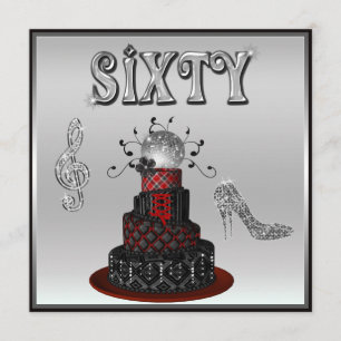 60. Geburtstags-Disco Diva Cake Sparkasse High Hee Einladung