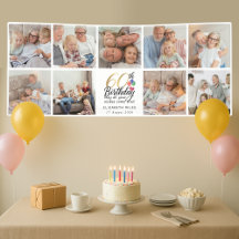 60. Geburtstags-Fotocollage Goldene Schrift-Typogr