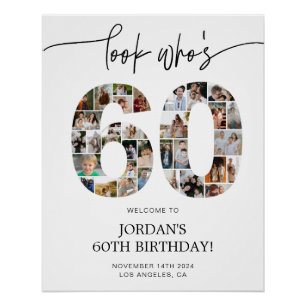 60. Geburtstags-Fotocollage-Willkommensposter Poster