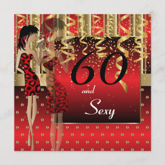 60. Geburtstags-Girl-Party-Bash Einladung