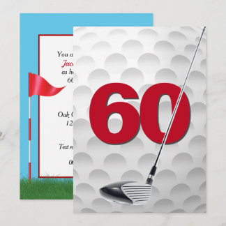 60. Geburtstags Golf Theme Party Einladung