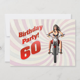 60. Geburtstags-Party mit einem Mädchen auf einem Einladung
