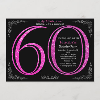 60., Geburtstags-Party, sechzig, Gatsby, schwarzes Einladung
