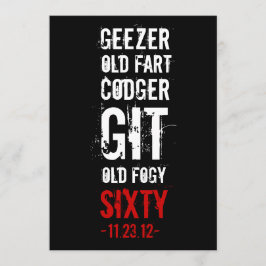 60. Geburtstags-Partygeezer-Einladung Einladung