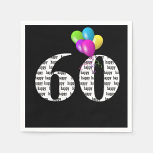 60. Geburtstagsballons Serviette