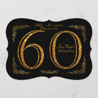 60. Geburtstagsfeier 60., großartiges Gatsby, schw Einladung