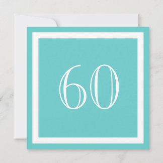 60. Geburtstagsfeier - Aqua Einladung