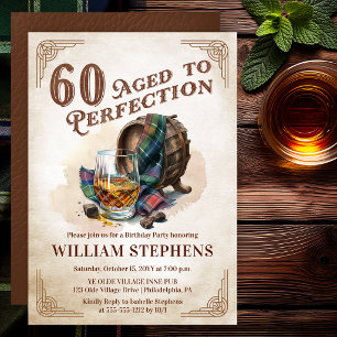 60. Geburtstagsfeier des perfekt gealterten Scotch Einladung