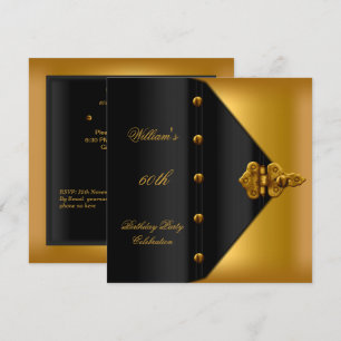 60. Geburtstagsfeier Elegant Herren Gold Schwarz M Einladung