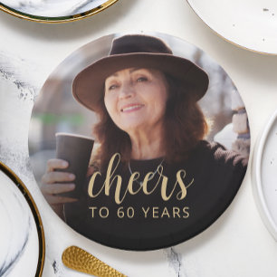 60. Geburtstagsfeier Foto Prost Pappteller