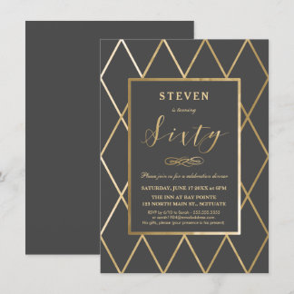 60. Geburtstagsfeier - Gold, Elegant, Trendy Einladung