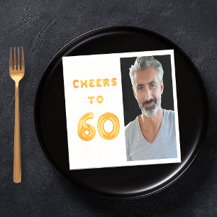 60. Geburtstagsfeier Goldjubeln Foto Serviette