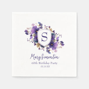 60. Geburtstagsfeier Klassisches Monogrammwappen Serviette