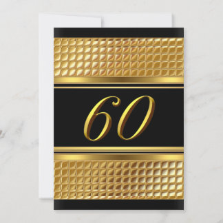 60. Geburtstagsfeier mit Gold & Black Einladung