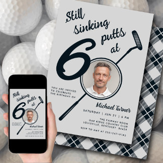 60. Geburtstagsfeier Moderner Golf Putter Foto Sch Einladung