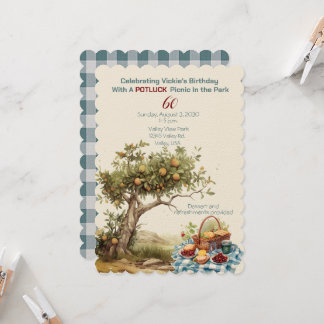 60. Geburtstagsfeier Picnic im Park Einladung