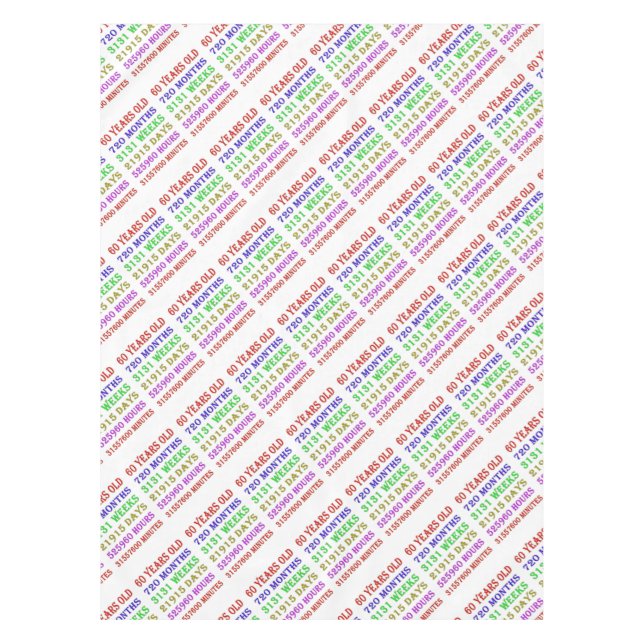 60. Geburtstagsfeiertage Tischdecke (Vorderseite)