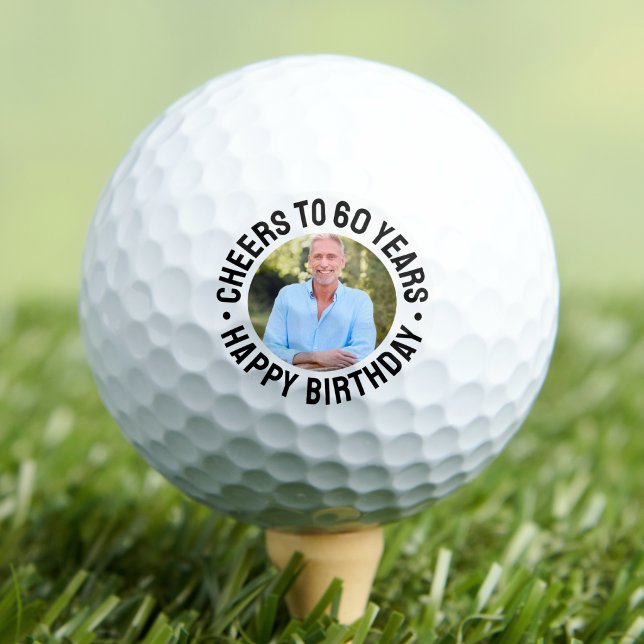 60. Geburtstagsfoto Golfball (60th Birthday Photo Golf Balls)
