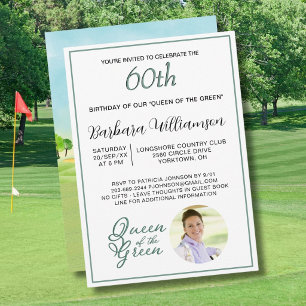 60. Geburtstagsfoto Lady Golfer Thema Einladung