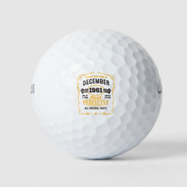 60. Geburtstagsgeschenk 60 Jahre alt Golfball (Vorderseite)