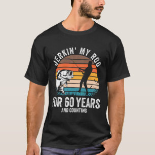 60. Geburtstagsgeschenk für Angler Männer Lustiges T-Shirt
