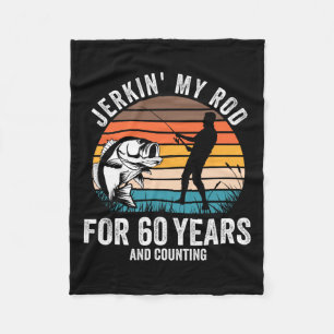 60. Geburtstagsgeschenk für Fischer Männer Funny F Fleecedecke