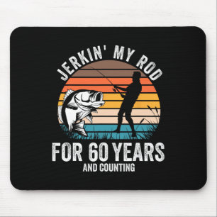 60. Geburtstagsgeschenk für Fischer Männer Funny F Mousepad