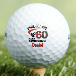 60. Geburtstagsgeschenk - Rot Kariert 60 Jahre Golfball