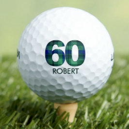 60. Geburtstagsgolfbällchen 60 Jahre Golf karierte Golfball