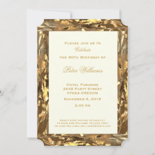 60. Geburtstagsjubiläum Gold Ivory Elegant Einladung
